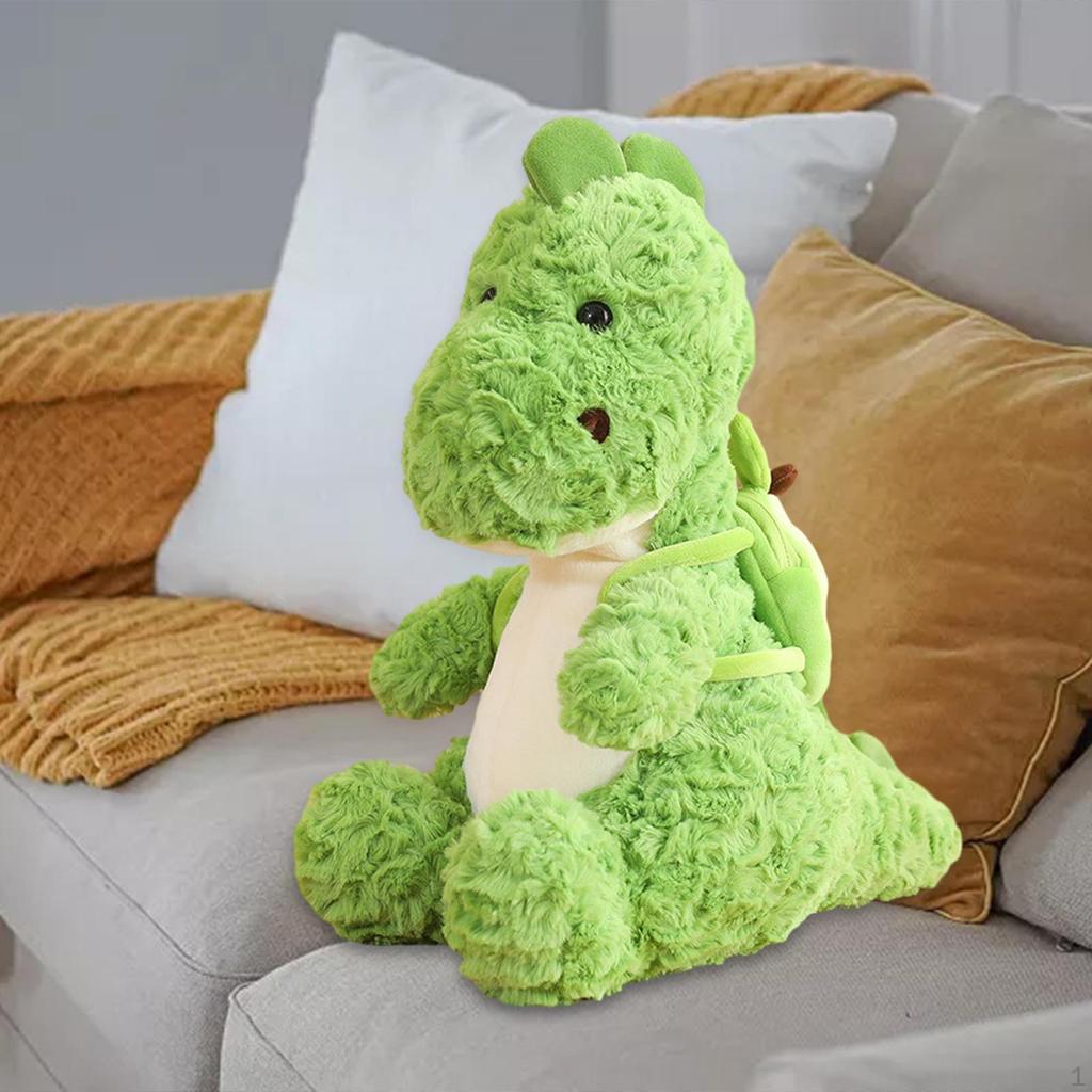 Stuffed Animal Plush Toy Green Bedtime Companions Soft Figurine Dinosaur Throw Pillow for