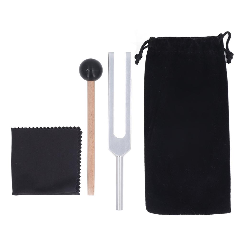 Tuning Fork 528Hz Aluminum Alloy Tuning Fork with Silicone Hammer and Cleaning Cloth for Chakra Healing Meditation