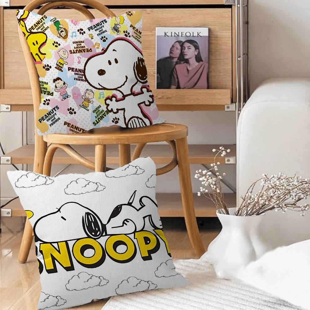 S-Snoopy Cartoon Pillowcase Toon Gift Cushion Cover Bedroom Home Sofa Chair Seat Decor Pillow Case