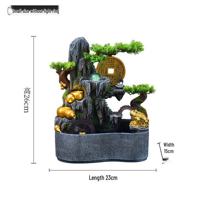 Feng Shui Wheel Fountain for Attracting Wealth: Rockery Water Feature for Office, Living Room, or Entryway - Perfect Housewarming Gift