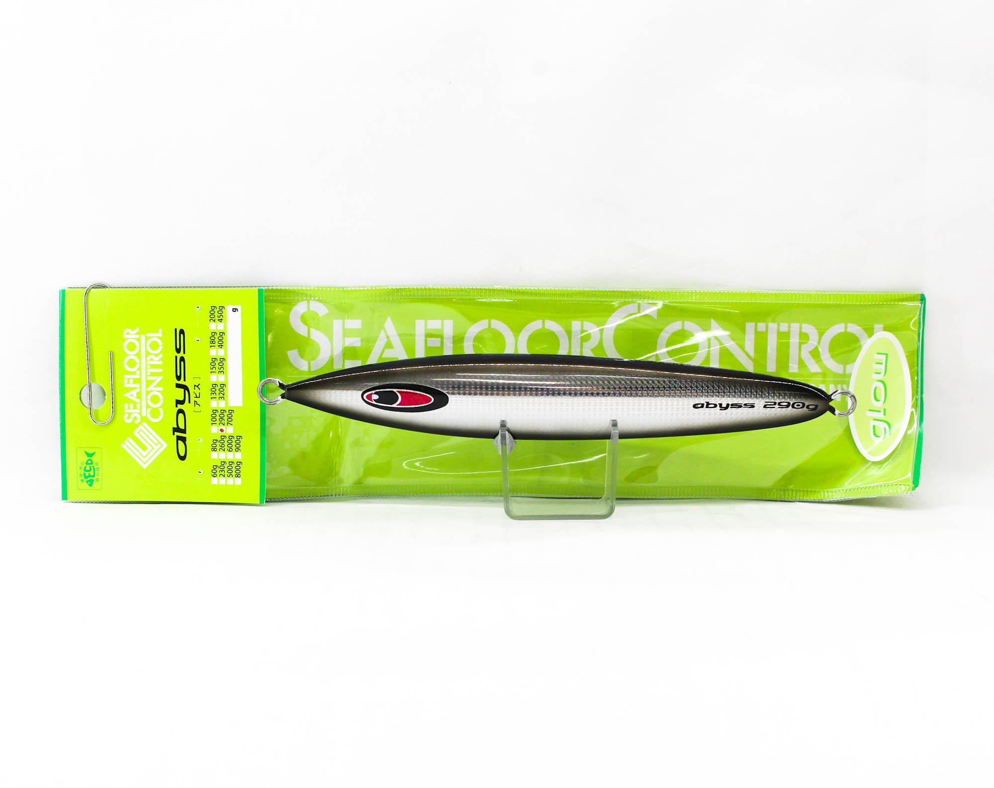 Seafloor Control Metal Jig Abyss 290 grams Silver Black Zebra Glow GR (9138)