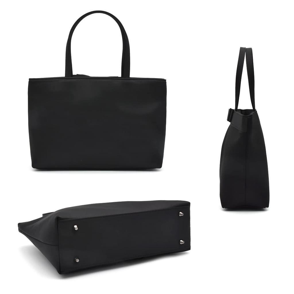 Plex Formal Tote Bag with Ribbon Design, A5 Size, Black, for Weddings, Funerals, School, and Special Occasions