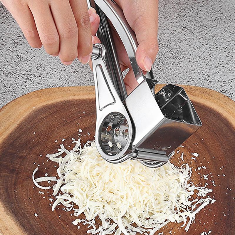 Drehreibe Handdrehreibahle Käseschneider Hobel Raspel mit Edelstahl-Trommel zum Reiben von Hartkäse Schokolade Nüssen