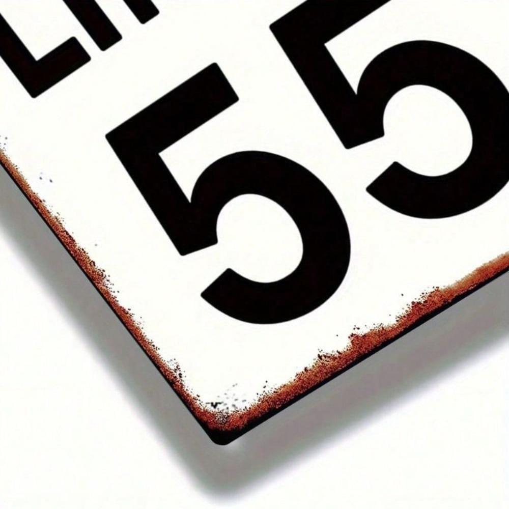 Vintage Metal Speed Limit 55 Sign Retro Wall Decor