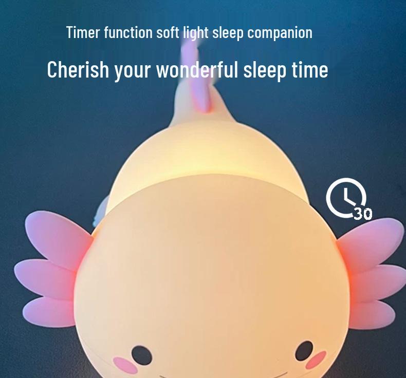 Axolotl Silicone Night Light - Creative Bedside Atmosphere Lamp & Gift Ornament