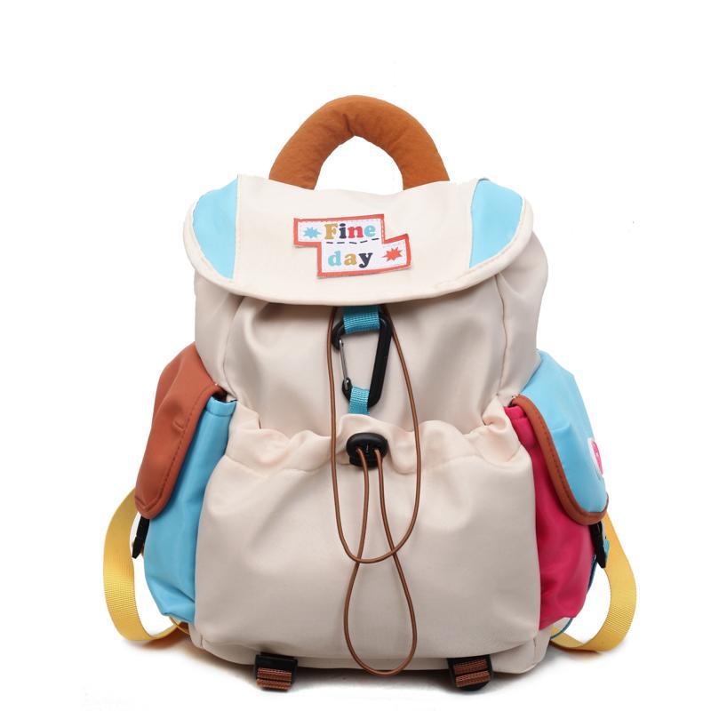 Schoolbag Contrasting Canvas Backpack Women's Large Capacity Casual Versatile Student Class School Bag Mountaineering Bag Lightweight Travel Backpack
