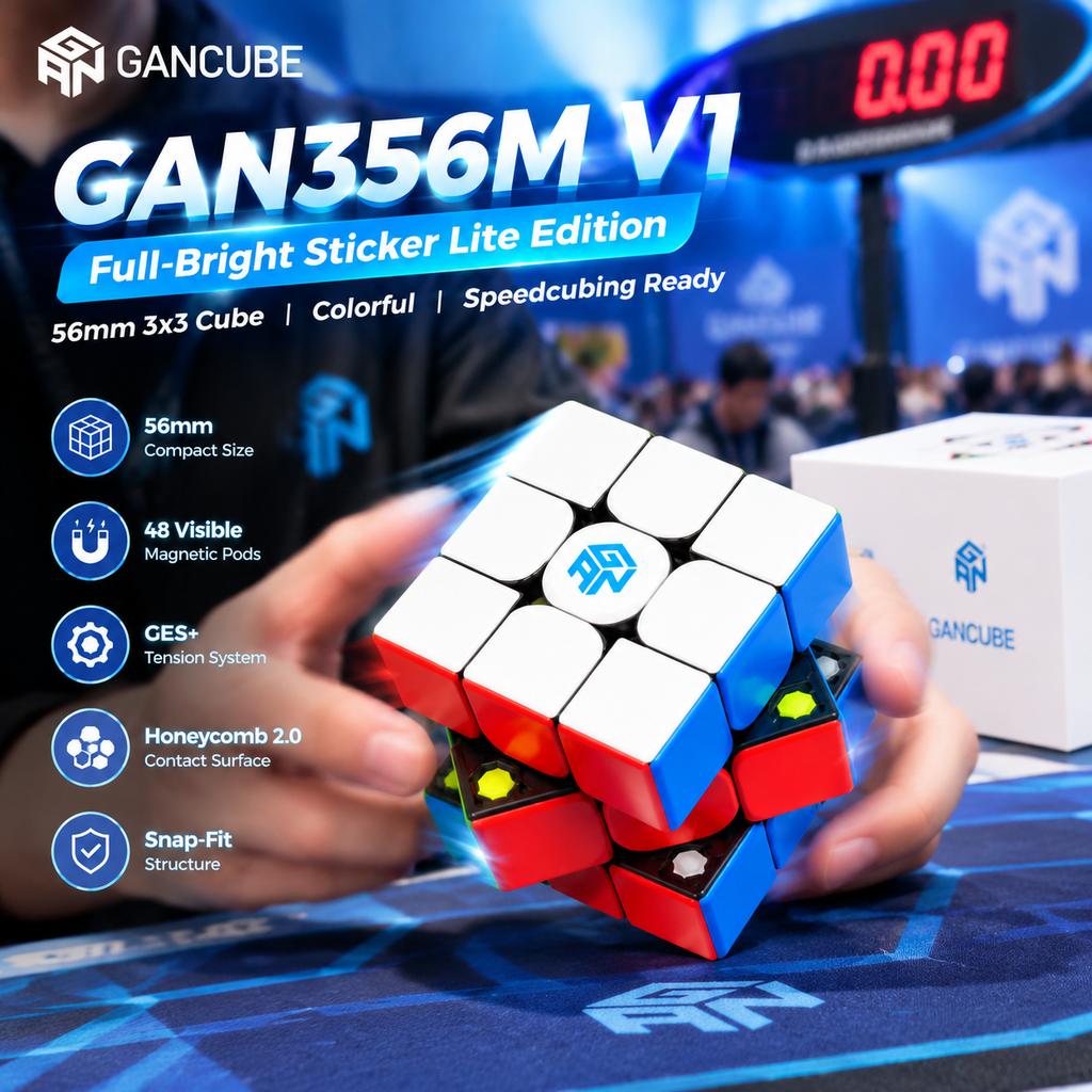 56mm 3x3 Speed Cube for Competition and Brain Training, Color Box Packaging