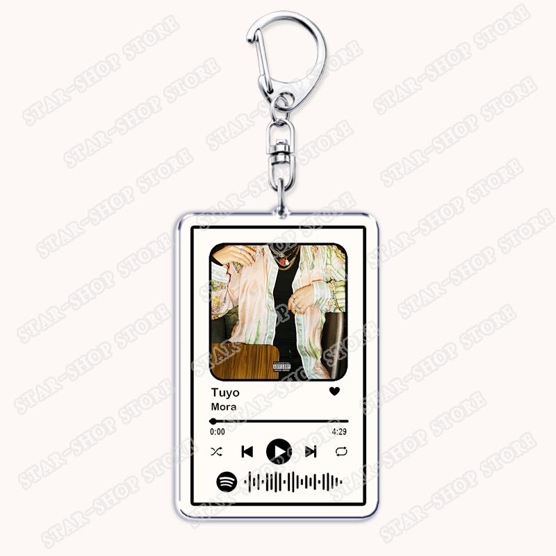 Hot Singer Mora Keychains for Women Accessories Bag LO MISMO DE SIEMPRE LA INOCENTE Music Code Keying Jewelry Fans Friends Gifts