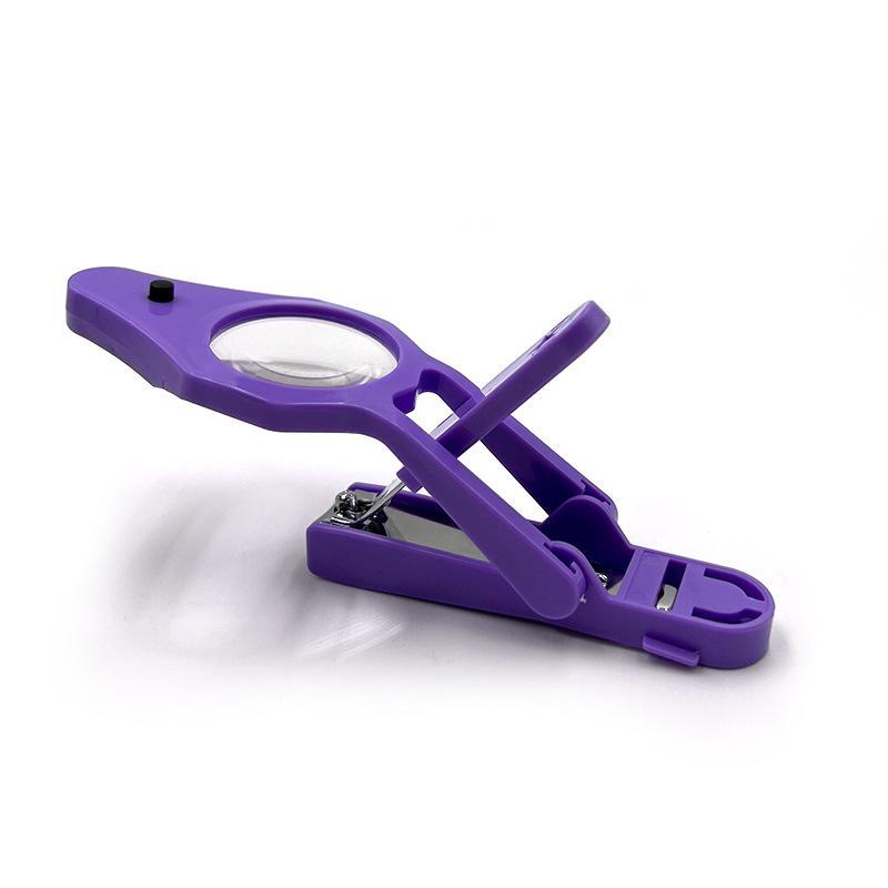 Multifunctional Antisplash LED Nail Clippers Magnifier Non-Slip Handle Nail Cutter for Kids Elderly Daily Grooming