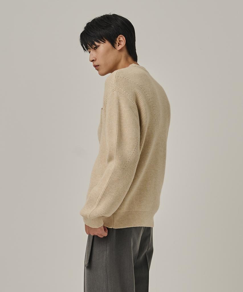ANALOG MOOD Semi-Overfit Hazzi Daily Round Knit (Oatmeal)