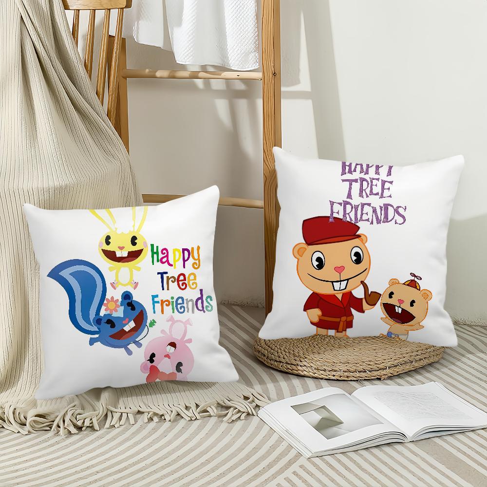 Anime Happy T-tree Friends Pillow Case Suitable For Bedrooms Living Rooms Cars Home Decoration