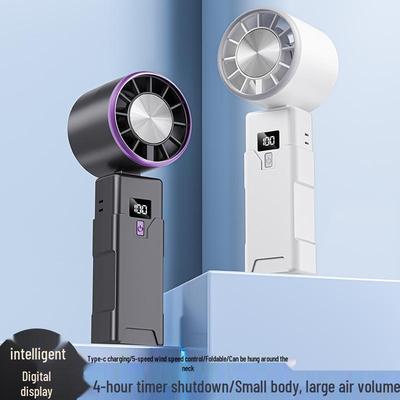 Tragbarer Hochgeschwindigkeits-Hand- und Desktop-USB-Lüfter mit Digitalanzeige und langer Akkulaufzeit