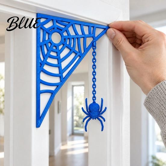 Scary Party Supplies 3D Printed Spider Web Door Corner Decoration for Halloween Party Upside-down Figurine Spooky Upside Down Wall Decor Lightweight
