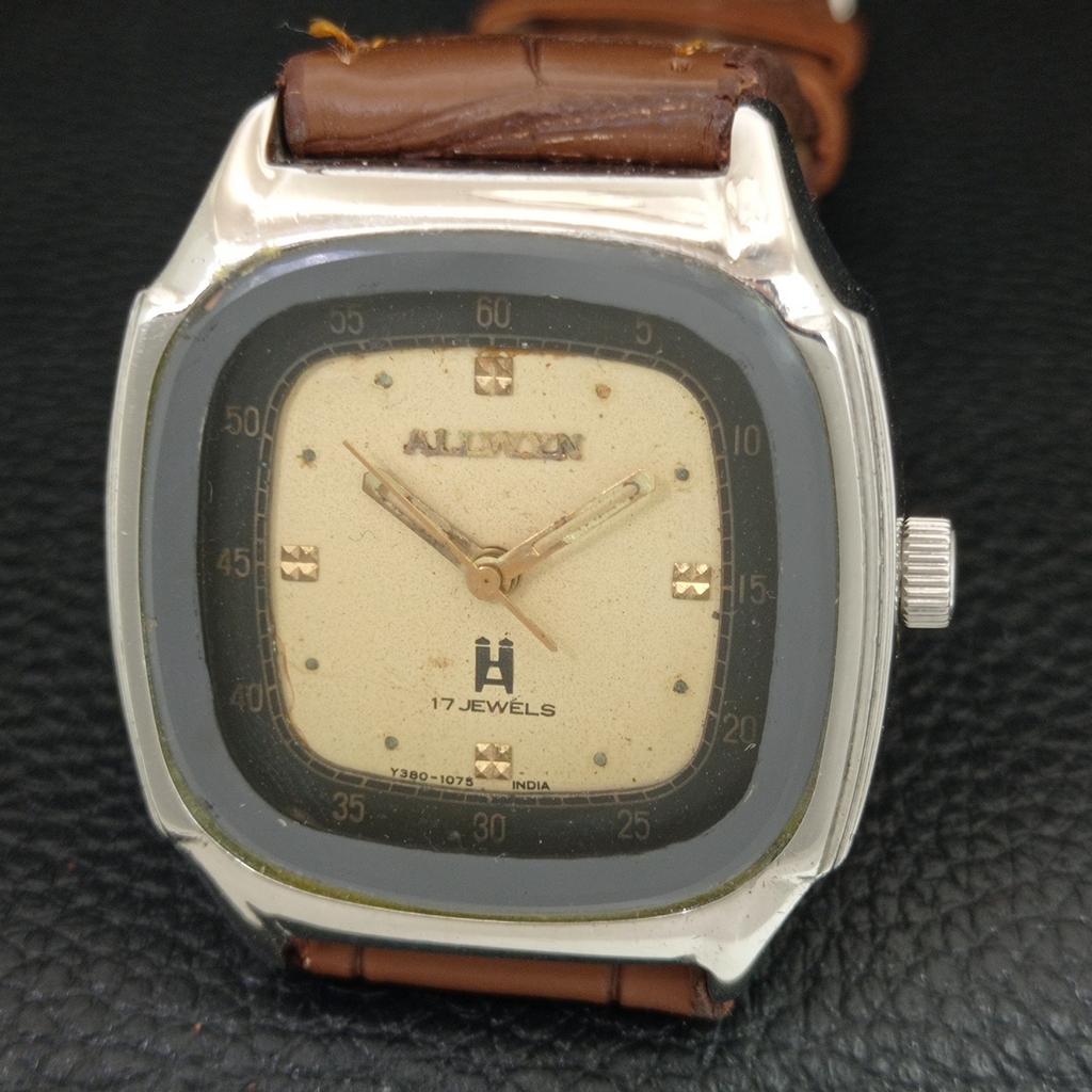 ALLWYN 6300A HAND-WINDING VINTAGE INDIA MENS ORIGINAL DIAL WATCH a706085-1