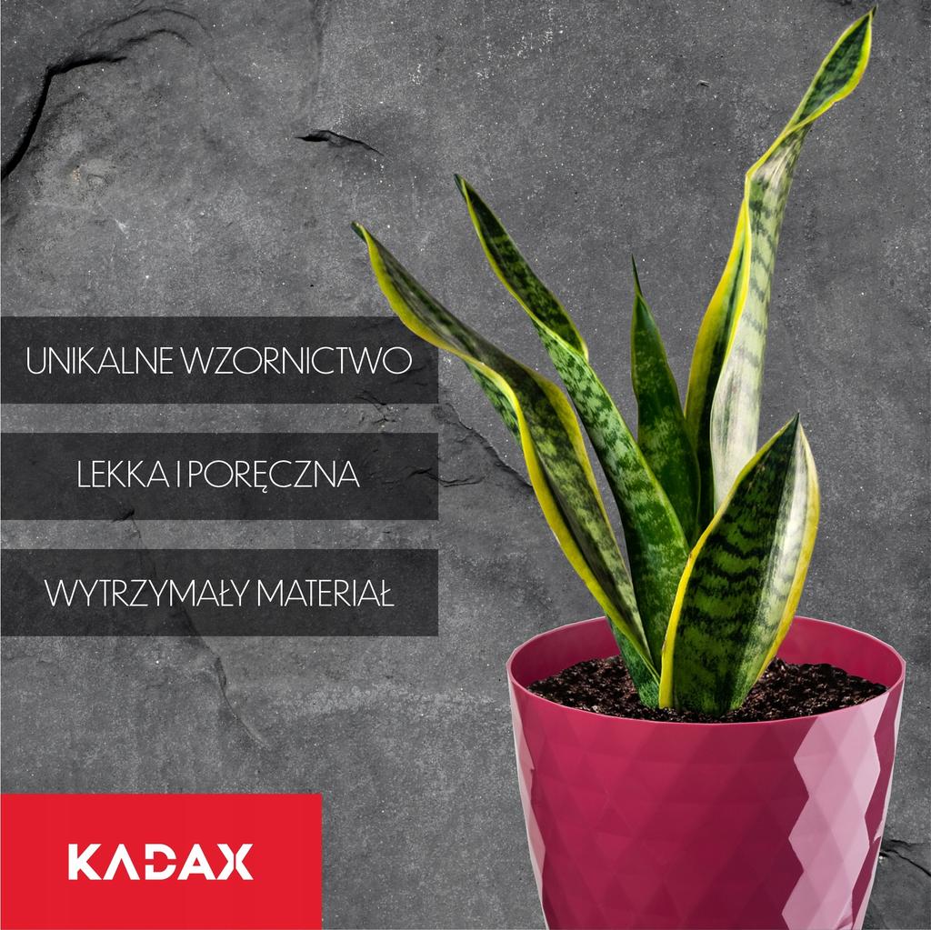 KADAX Doniczka Plastikowa Z Podstawką Donica Osłonka Na Kwiaty 12cm Różowa 