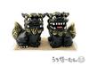 Okinawa Souvenir, Rakuten, Mini Shisa Figuren, Paar, Shisa und Löwenfiguren, Innendekoration, Glücksbringer, Feng Shui, Schwarz, mit Aufklebern