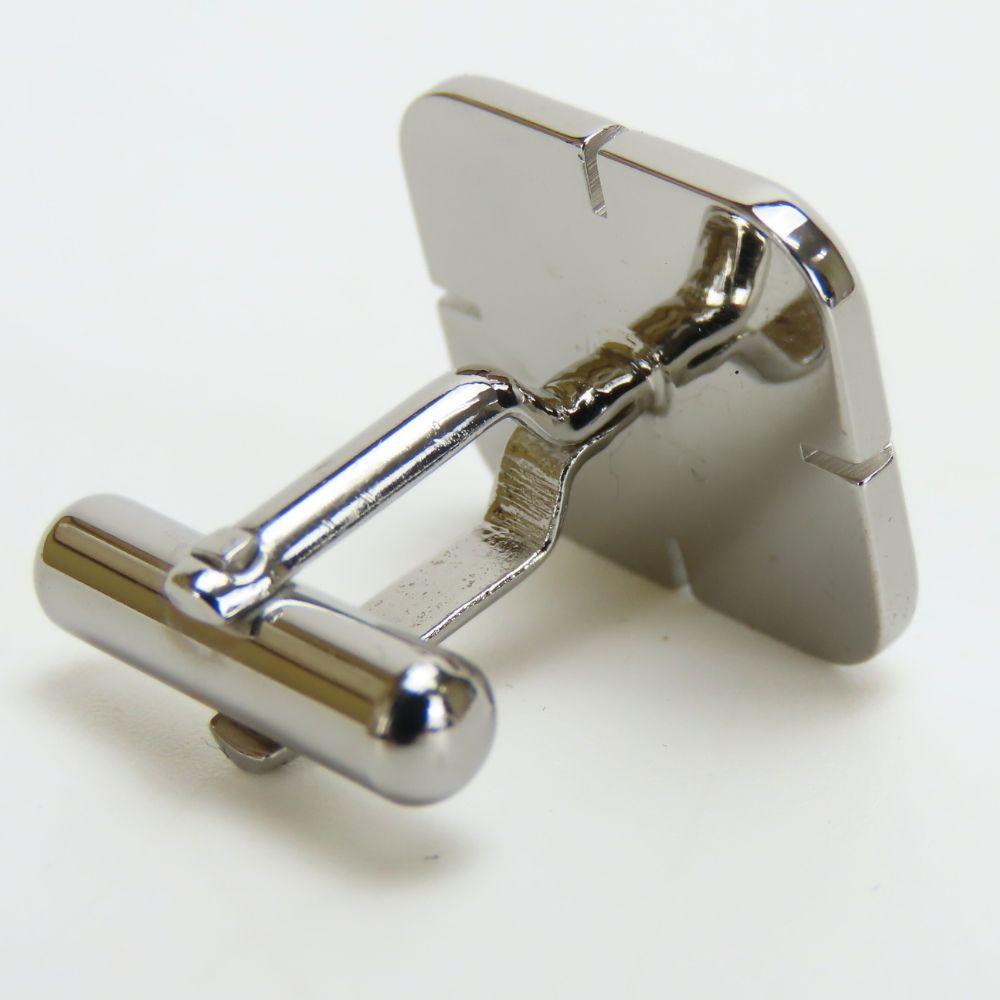 Used Pierre Cardin cuffs metal Silver Green system Cufflinks and Tie pin set