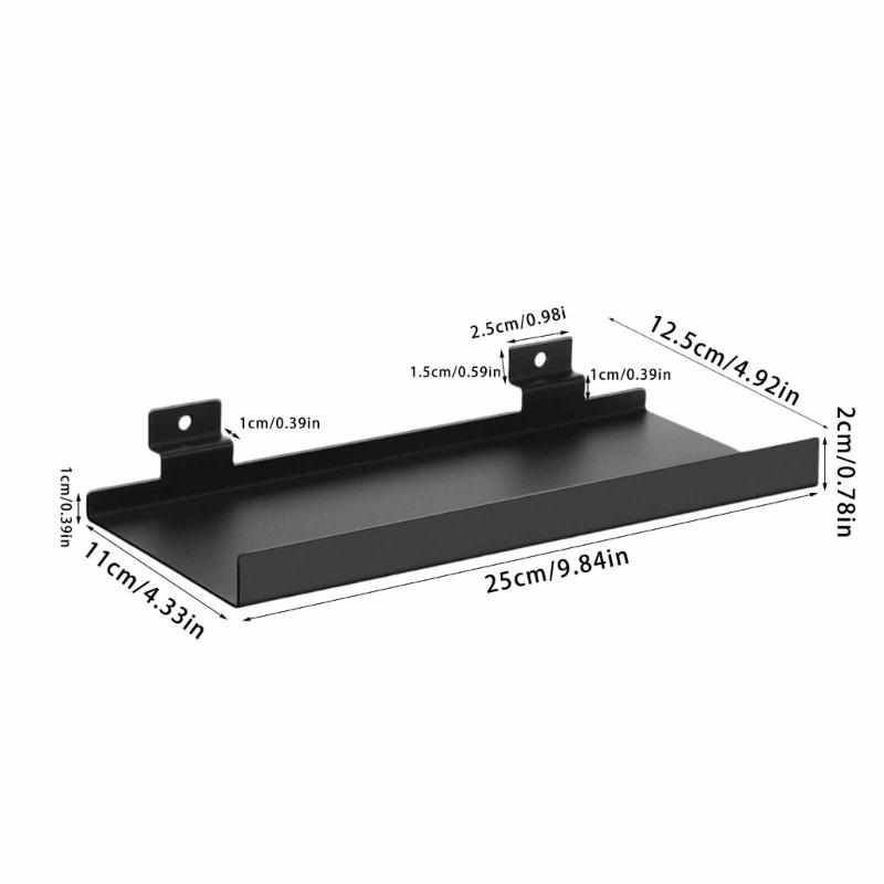 Sturdy Metal Slats Wall Shelves Portable Slats Wall Mounted Rack Shelves For Art Display And Office Organization