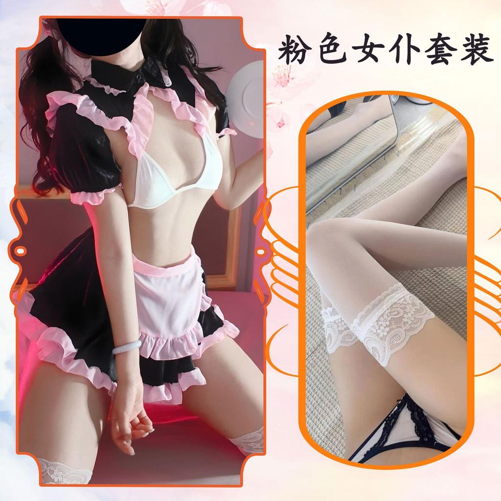 Sexy Lingerie Translucent Maid Maid Uniform Sexy Chiffon Transparent Nightdress Outfit Cute Abstinence