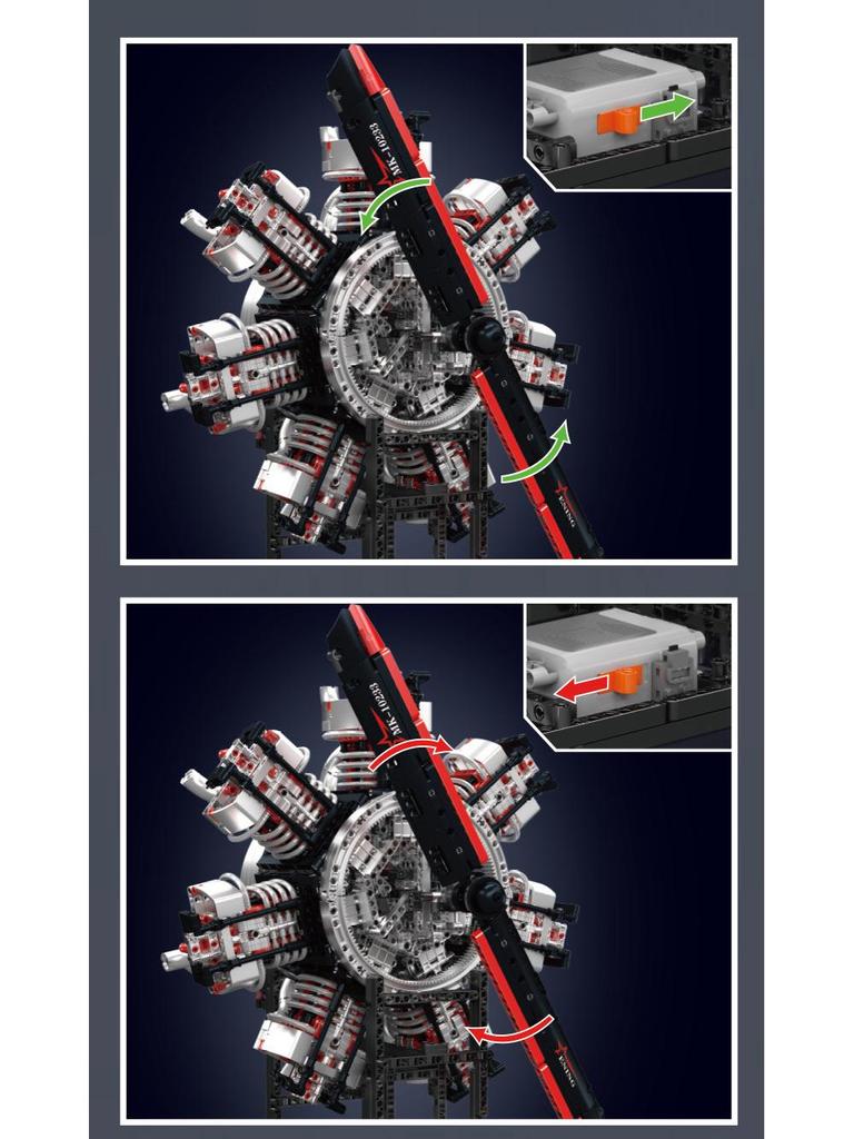 Yuxing King 10233 Star-shaped Aircraft Engine Building Blocks Model - Educational Toy for Boys, Birthday Gift