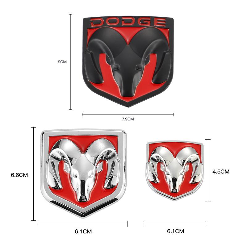 3D Metal Car Sticker Ram's Head Badge Accessories Decorative For Dodge Ram Caliber 1500 Caliber Challenger Charger T888