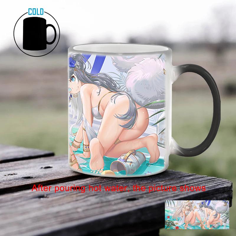 Kreativní hrnek měnící barvu Sexy krásná dívka Tepelně citlivý hrnek BSKT-112 Hrnky na kávu Keramické hrnky Sublimační hrnky Vlastní