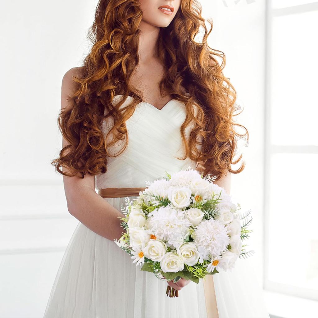 1PC Artificial Flowers Wedding Bride Bouquet Valentine's Day Garden Festival Vases Home Room Decor Fake Silk Roses Hydrangea Diy