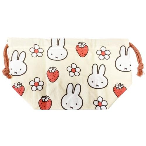 Miffy Lunch Drawstring Bag BW24-10 Ivory Strawberry