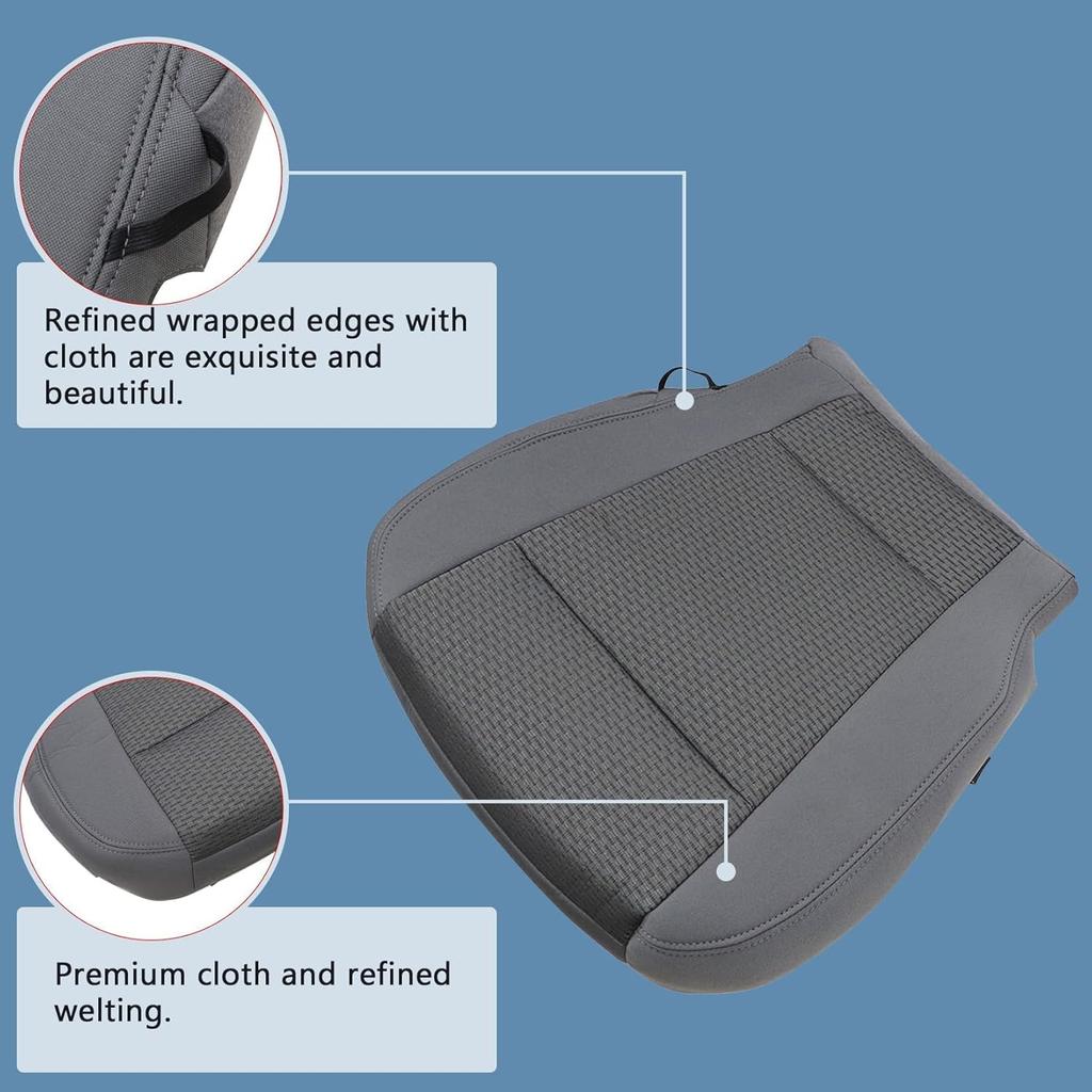 Gray Front Driver Side Bottom Replacement Cloth Seat Covers Compatible with Ford F250 F350 F450 F550 2017 2018 2019 2020 2021