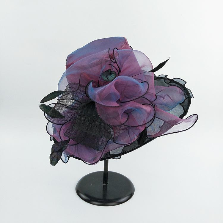 Hat Spring New UV Protection Organza Women's Fashion Hat Fashion Mesh Yarn Hat Big Brim Hat