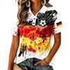 Women's Short Sleeve Soccer Print T-Shirt, Casual Neck Tee Top for Everyday Wear, Soft Comfortable Fit
