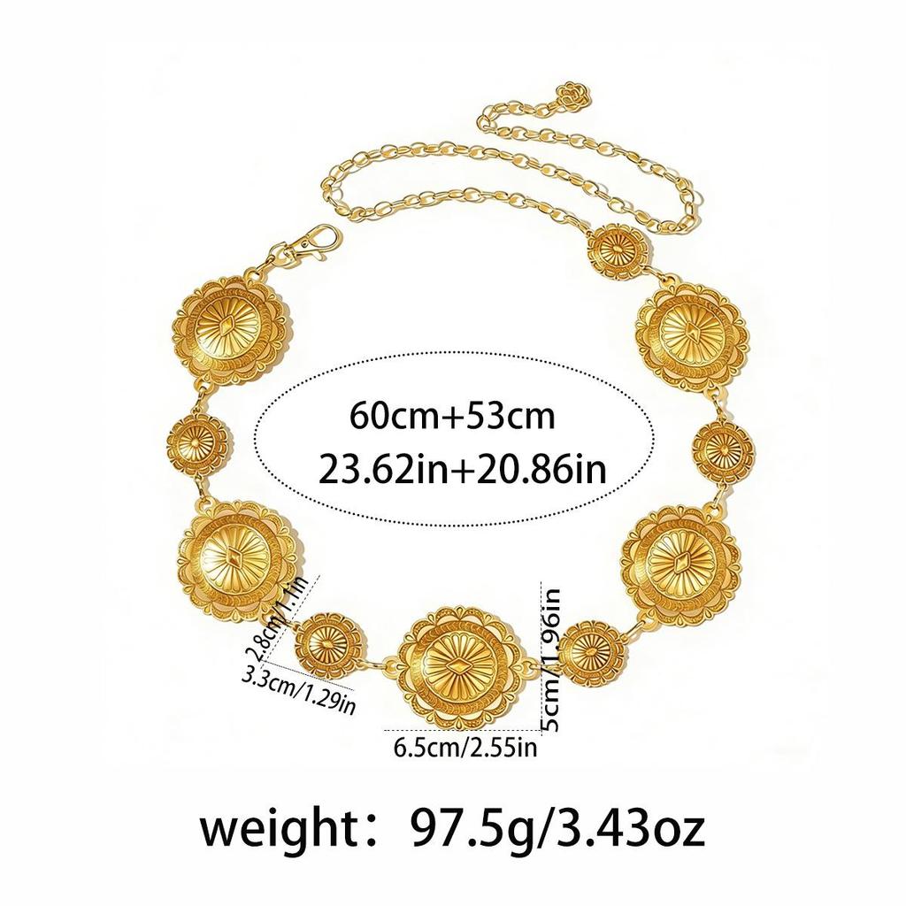 Bohemian Retro Metal Waist Chain for Women - Ethnic Style Body Jewelry