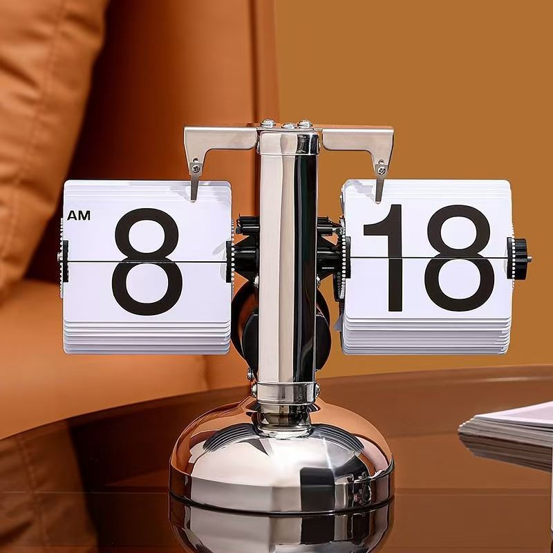 21x8x16CM Retro Digital Flip Desk & Table Clock Quartz Page Turning Table Flip Clock Feature Calendar Function (as the picture,21X8X16CM)
