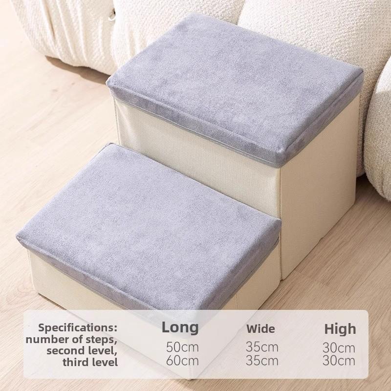 Korean Version of Fresh Pet Folding Can Store Three Stairs Dog Non-slip on Sofa Ladder Climbing Bed Step Supplies