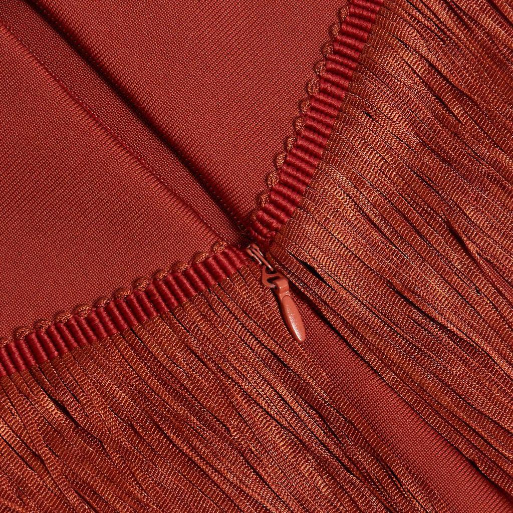 Women's Tassel Sleeveless Waist-Cinching Bandage Evening Gown