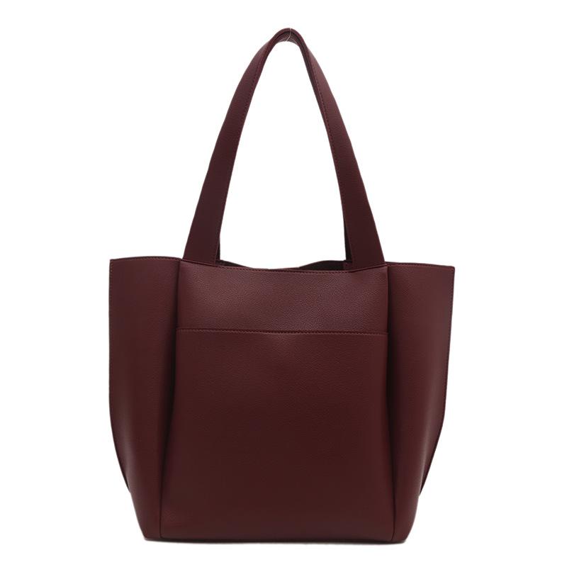 The New Tote Bag Is Fashionable and Simple, Large-capacity Shoulder Bag, Solid Color Handbag, and Female Bag.