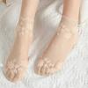 Women Lace Transparent Boat Socks, Lolita Style Invisible Ankle Socks, Summer Thin Non-slip Low Cut Short Socks