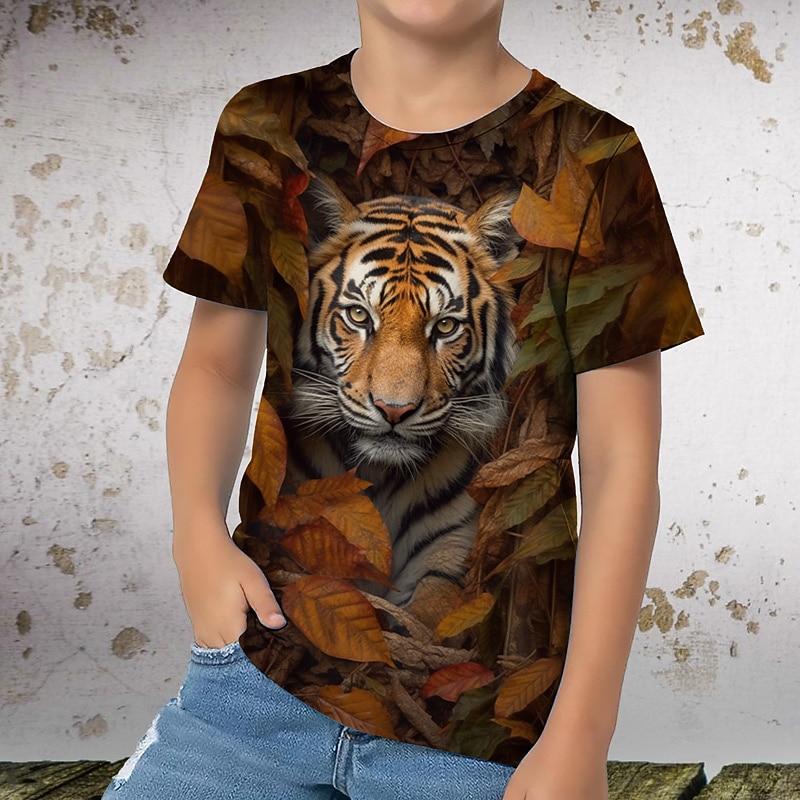 

3D Print Summer Spring Sports Fashion Streetwear Kids Crew Neck Casual Daily Outdoor Regular Top 110