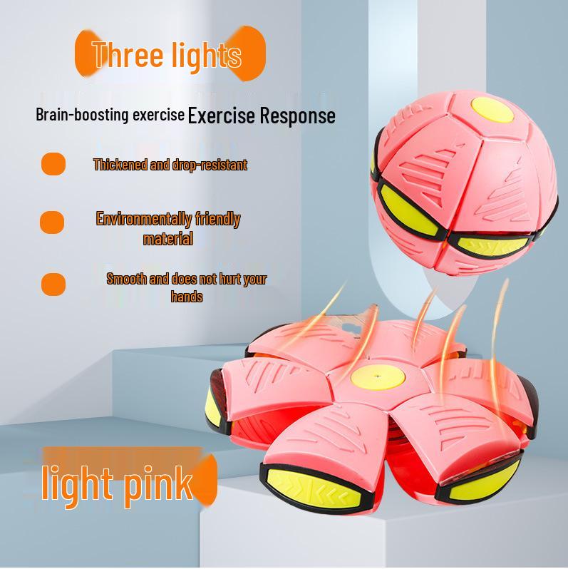 Magic Flying Saucer Ball: Deformable Outdoor Stomp Toy with Lights for Kids