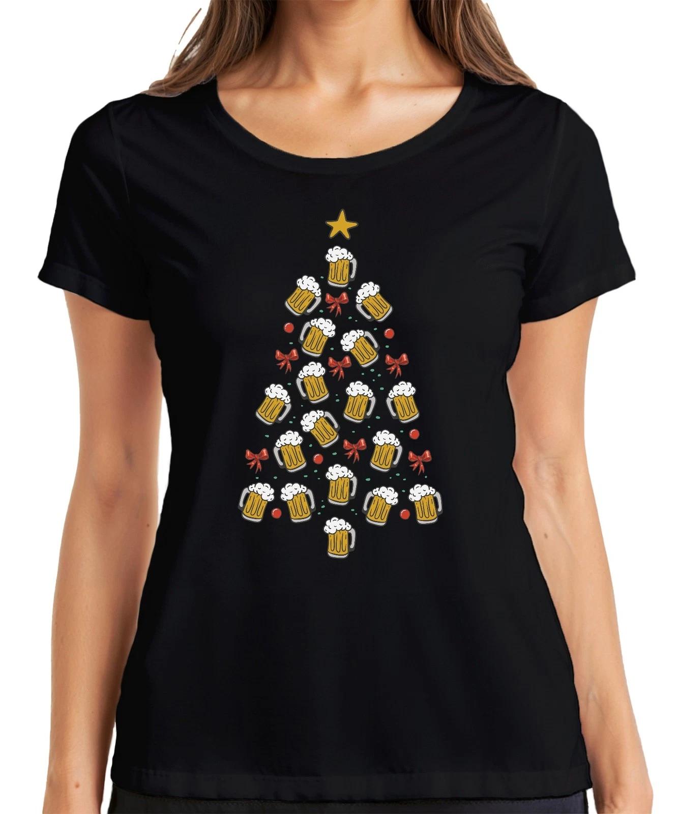 Bier Weihnachtsbaum Lustig - Weihnachten Weihnachtsgeschenk Christmas Damen T-Sh XL