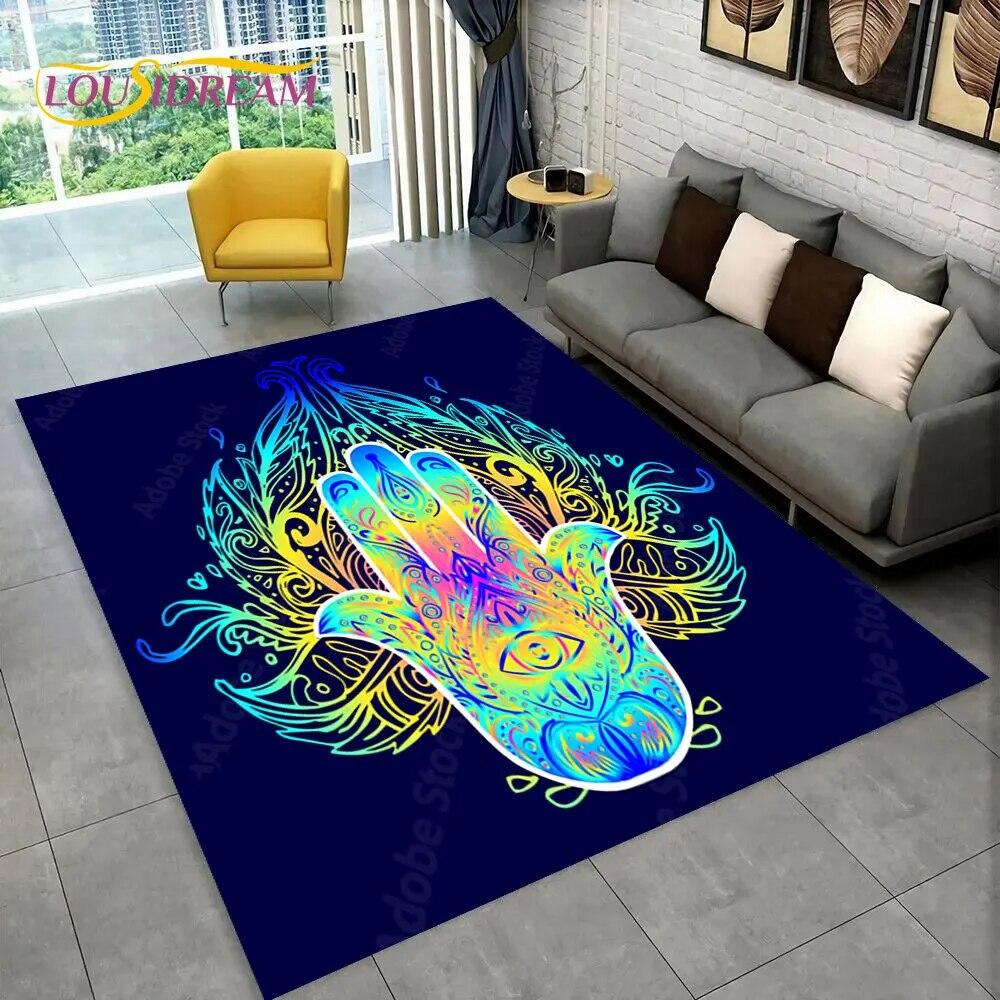 Nazar Evil Eye Tree of Life Area Rug,Carpet for Home Living Room Bedroom Sofa Doormat Kitchen Decor,kids Play Non-slip Floor Mat