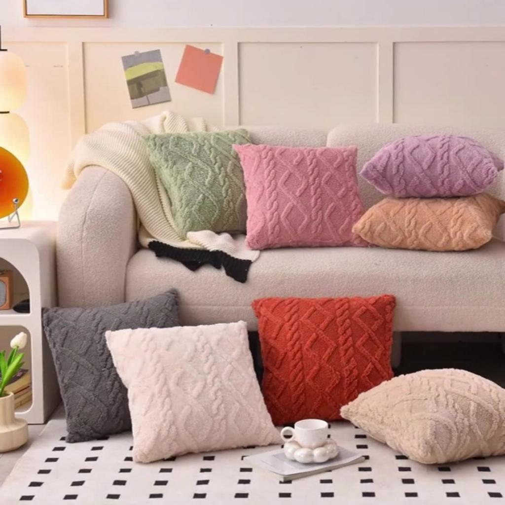 Large Cushion Cover Supersoft Corduroy -ow Case Striped Decorative -ow Cover For Bed Couch Sofa Spring Home Decor 45cm