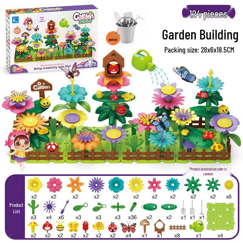 Free Shipping DIY Creative Assembly Toys - Varied Garden Series for Girls, Educational Flower Arrangement Toys in Stock