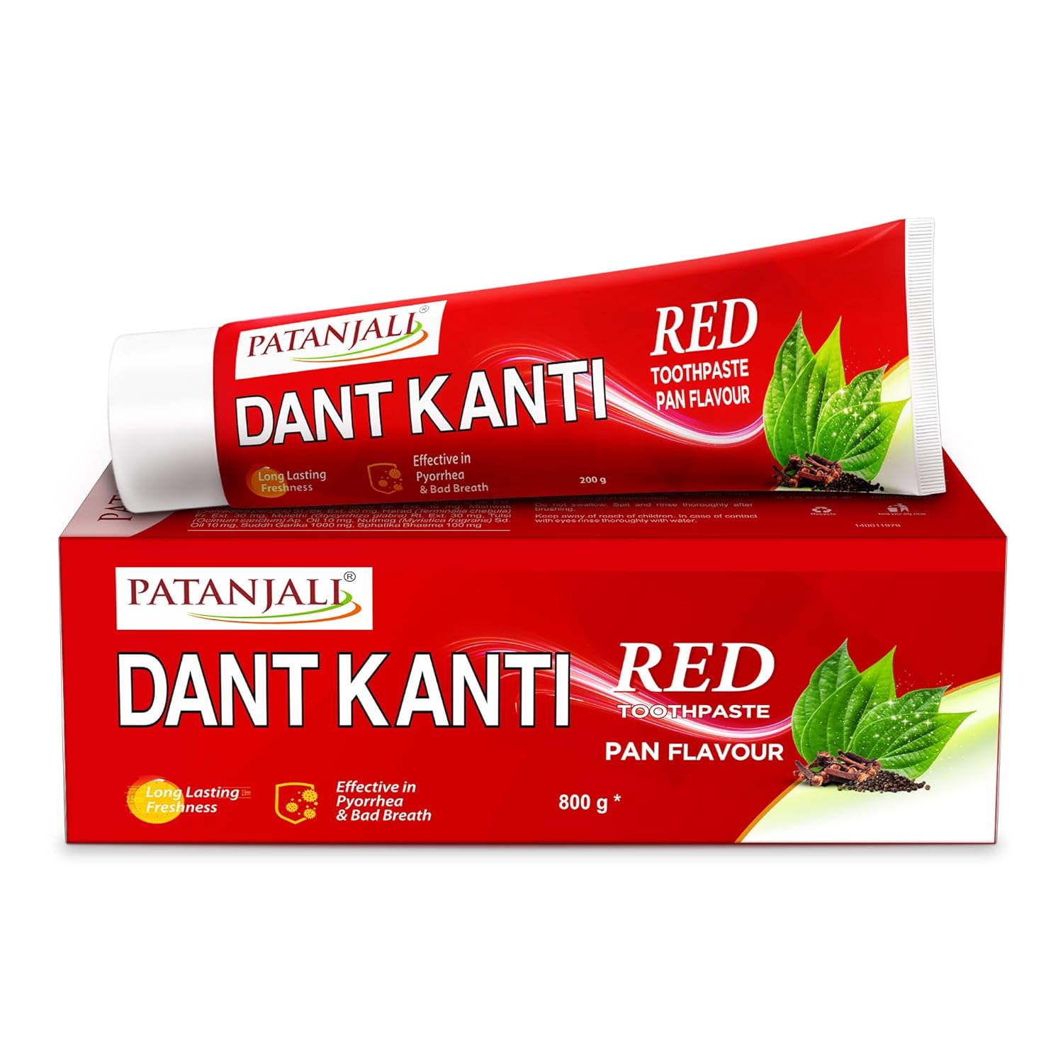 

Зубная паста Patanjali Dant Kanti Red 800г Вкуc Пана 200x4 Натуральный Травяной Уход за Полостью Рта Для Свежего Дыха упаковка 1