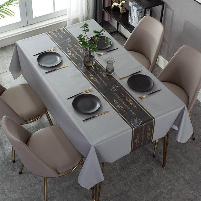 Neue Nordic Einfache Pu Tischdecke Öl Beweis Wasserdicht Waschen Kostenloser Haushalt Leder Verbrühen Tisch Matte Rechteckige Tischdecke