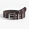 Elegant Faux Womens Leather Waist Belt With Unique Star Eyelet And Punk Features