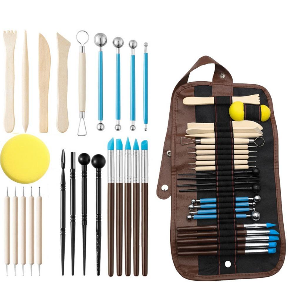 

DIY Pottery Clay Sculpting Tools Pottery Sculpting Polymer Sculpture Set Carving Tool Kit 24PCS
