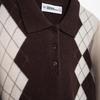 2025 Frühling/Sommer Argyle Preppy POLO Kragen Strick Damen Top