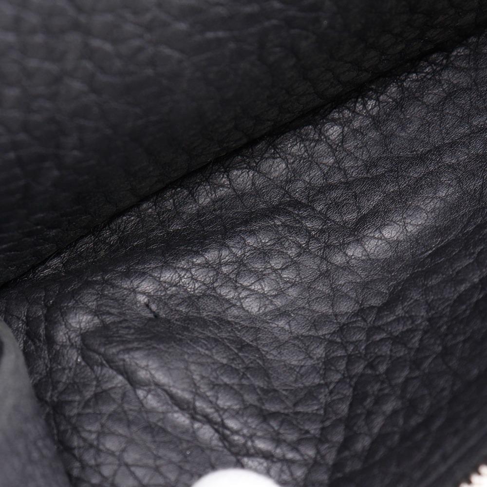 HERMES Dogon Long Purse black Taurillon Clemence unisex Used