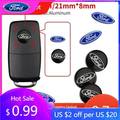 Autoaufkleber Heiß Für Ford 14mm/21mm Aluminium Auto Fernschlüssel Hülle Emblem Aufkleber Für Ford S Max Ford Focus Mk2 Mk3 Fiesta Mk7 Mon